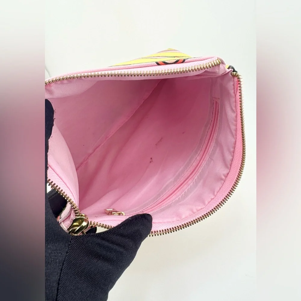 Studio DIY Taco Print Cosmetic Bag Pouch or Clutch with Gold Hardware Pink - Picture 4 of 10